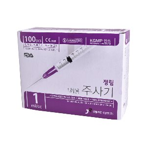 청훈메디-정림 일회용 주사기 1cc 30G 1/2 100개입 멸균주사기 개별포장